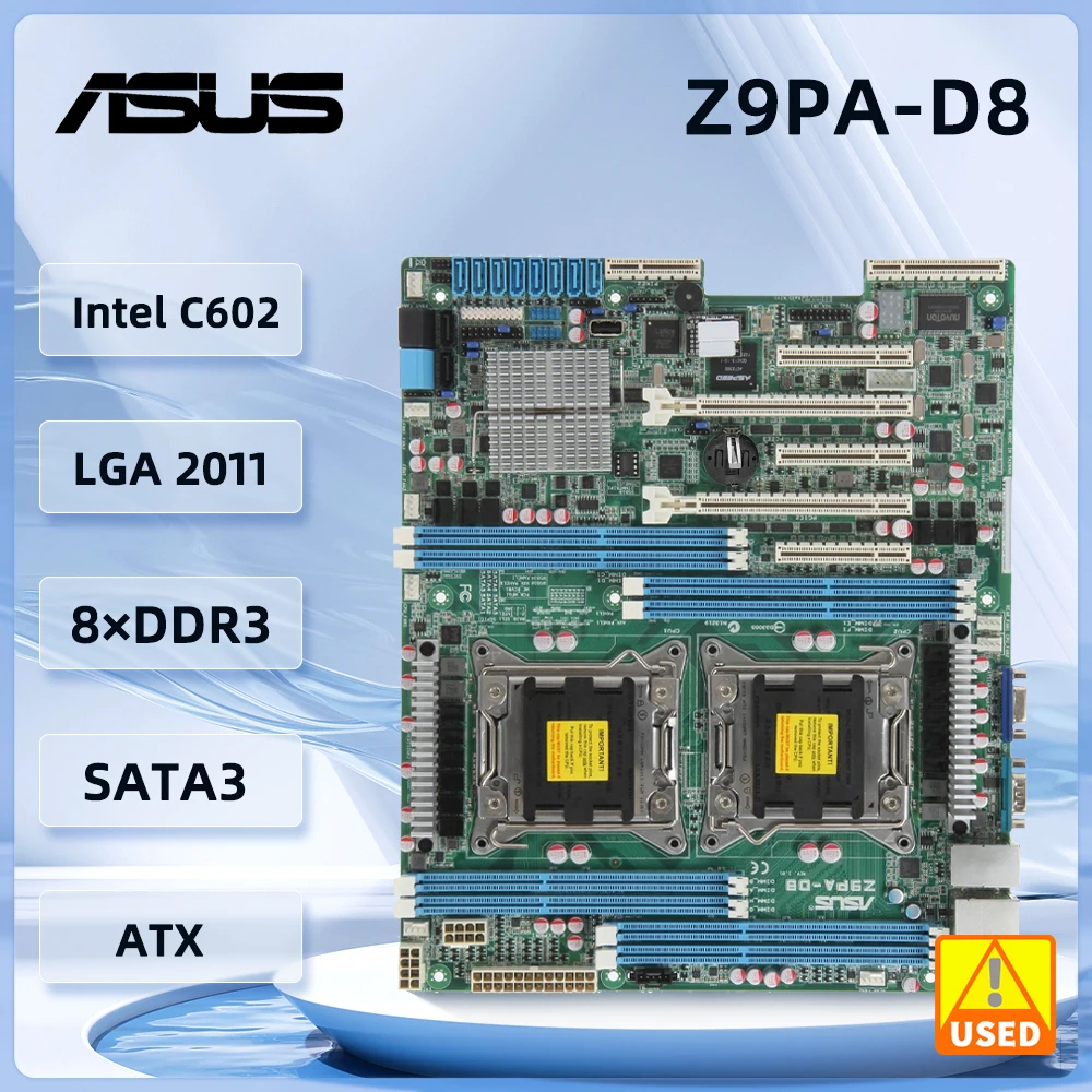 

Asus Z9PA-D8 Server Motherboard LGA 2011 Intel C602 8×DDR3 1866/1600/1333/1066 RDIMM support E5-1600 E5-2600 ATX