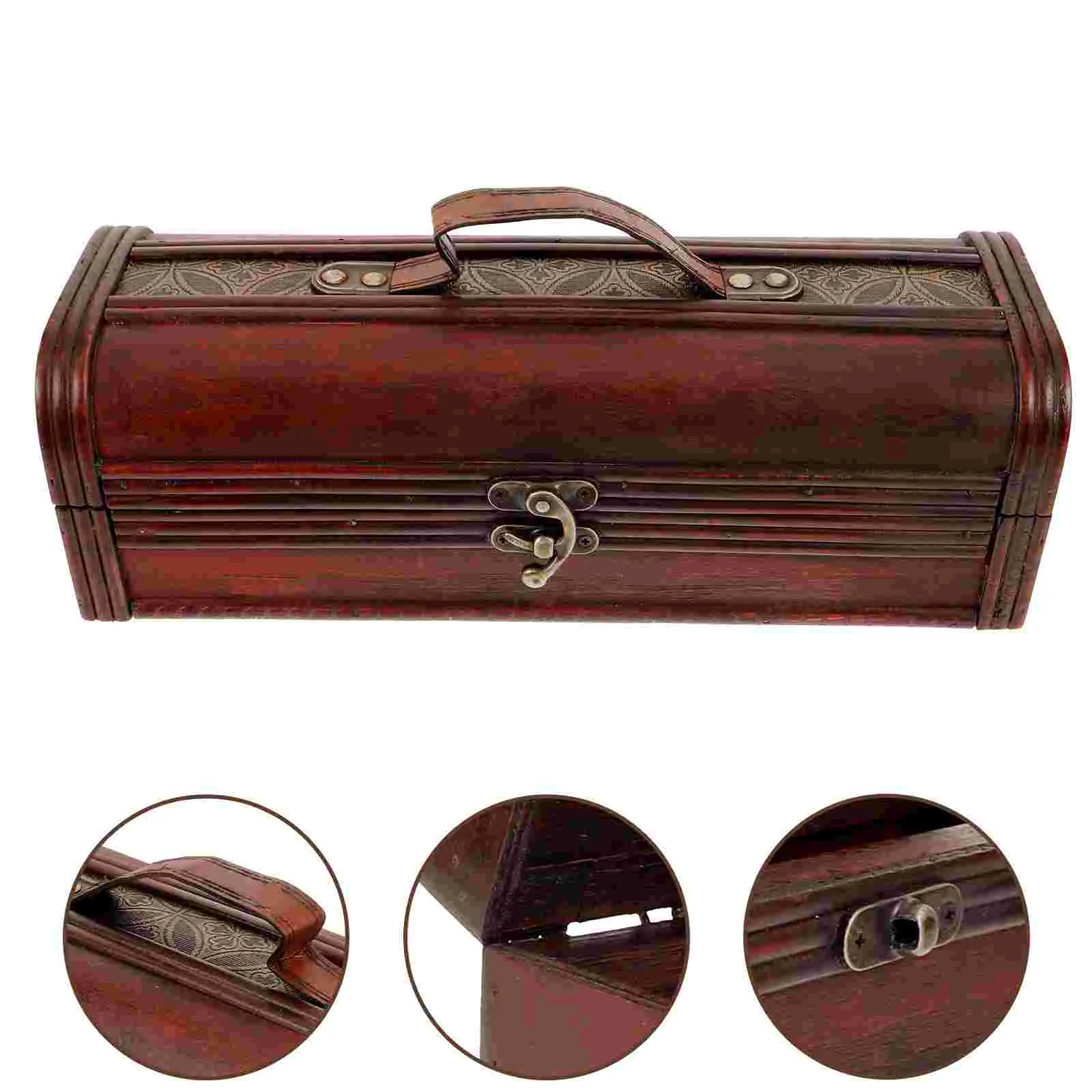 

Red Gift Box Decorative Storage Case Wooden Cases Supply Carrying Container