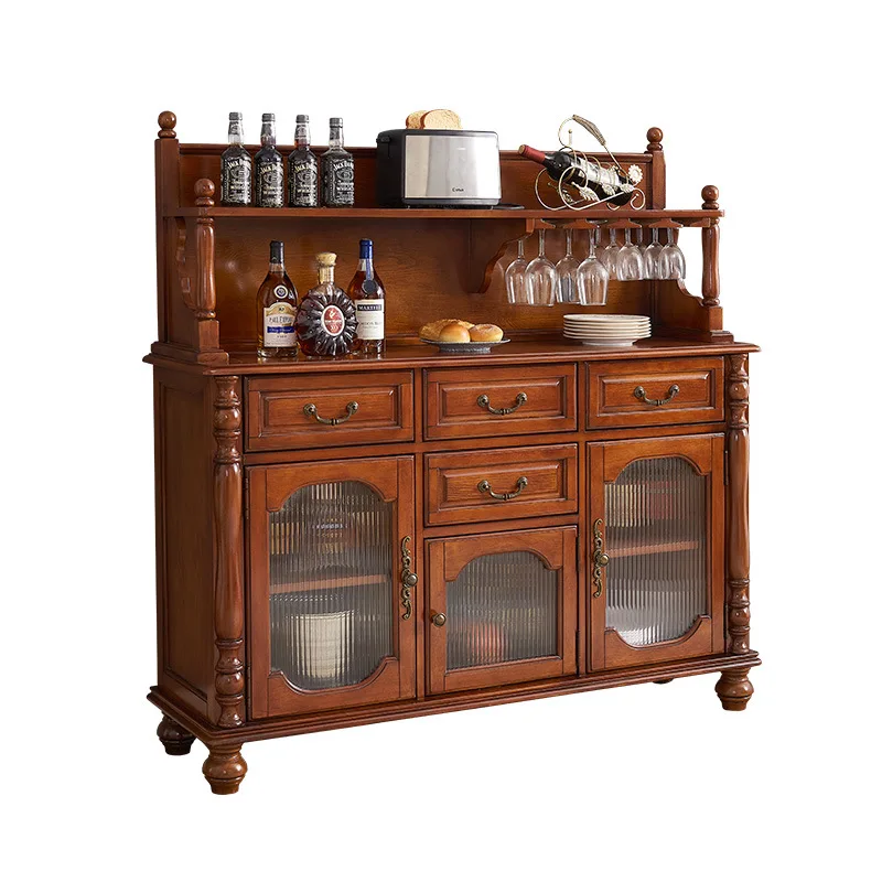 

American household all-solid wood dining side cabinet 1.2 meters multi-functional restaurant storage