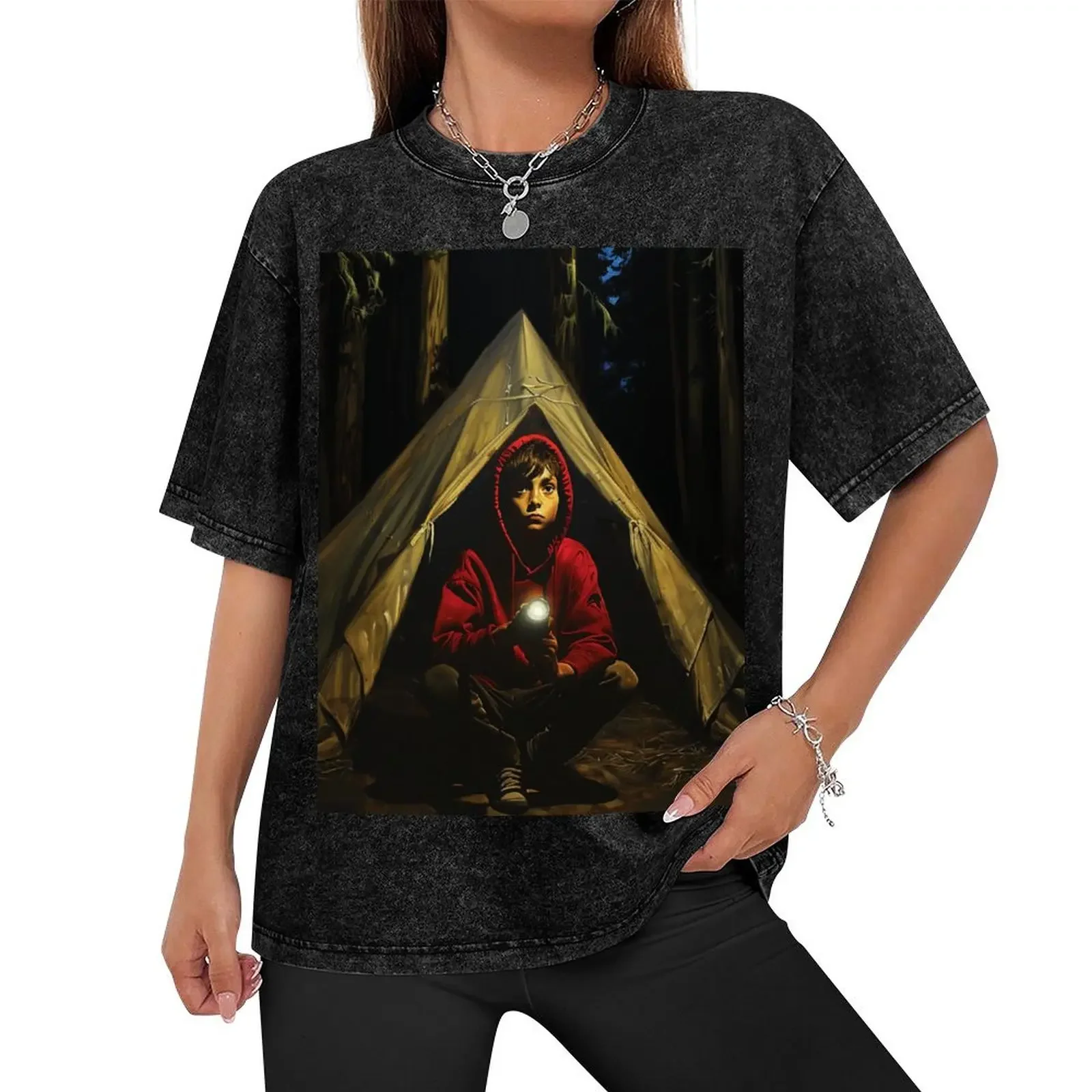 Redwoods Red Hoodie - Boy in Tent T-Shirt graphic t shirt vintage anime t shirts anime shirts graphic tee designer t shirt men