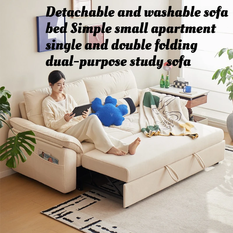

Removable Washable Sofa Bed Foldable Convertible Small Space Apartment Single Double Home Office Living Room Furniture Relax