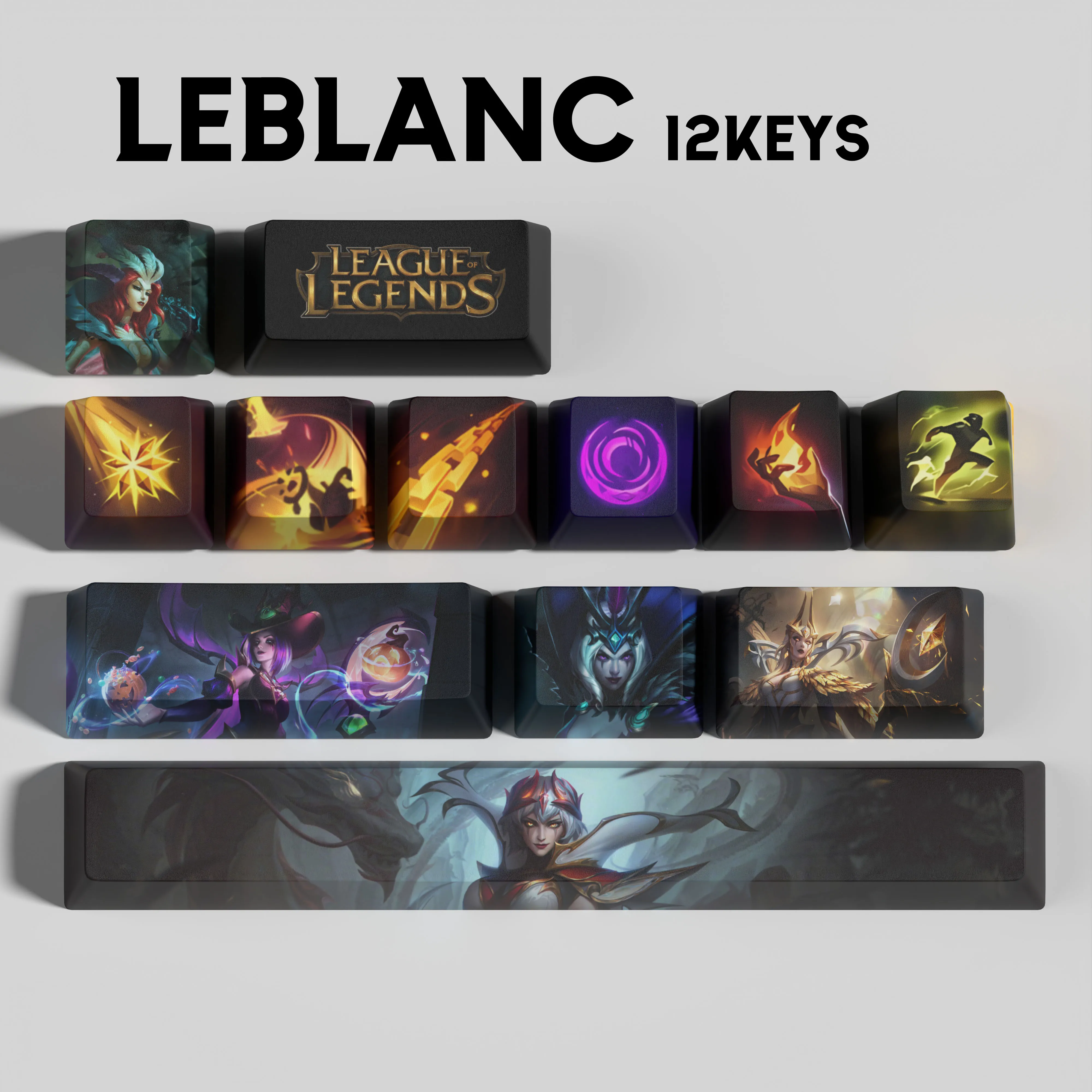 

Leblanc keycaps League of Legends keycaps game keycaps OEM Profile 12keys PBT dye sub keycaps