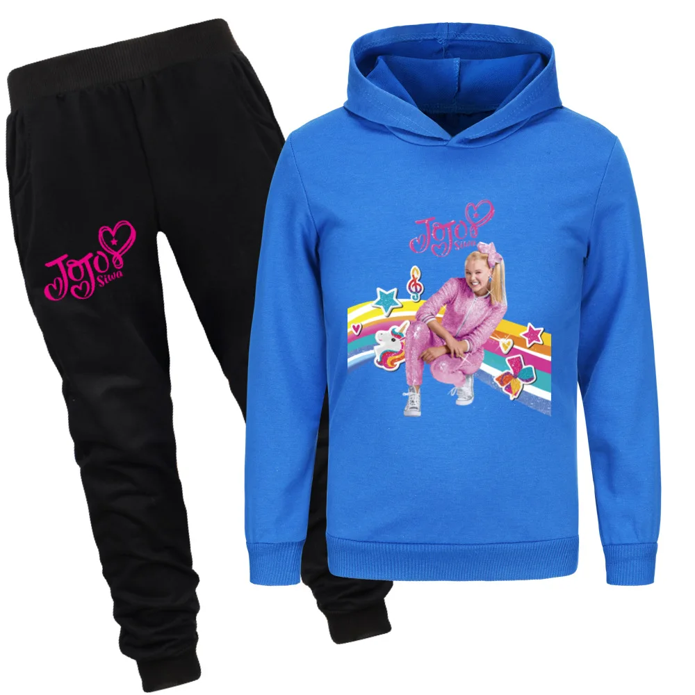 JOJO Siwa Kids Clothing Set Fall Tops+Pants Children Clothes Sets Fashion Cartoon Baby Girls Outfits Teenagers Boys Sports Suit