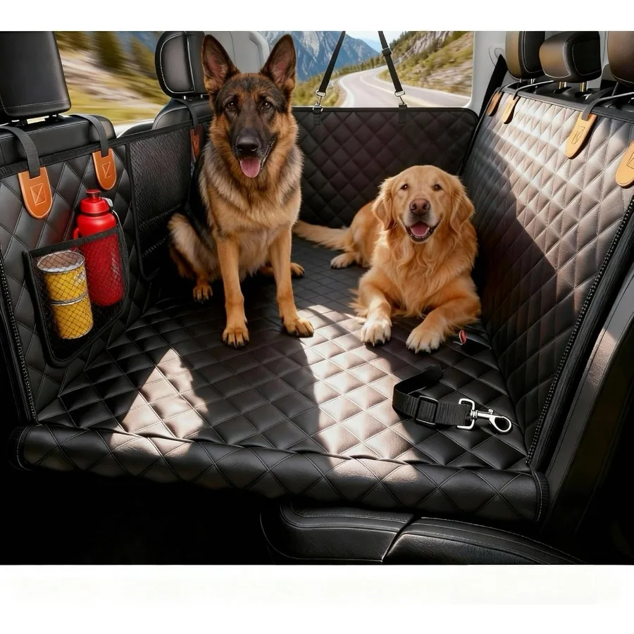 

Dog Car Seat Cover for Back Seat with Hard Bottom More Space Safer Rides for Medium Large Dogs Waterproof Backseat Dog Extender