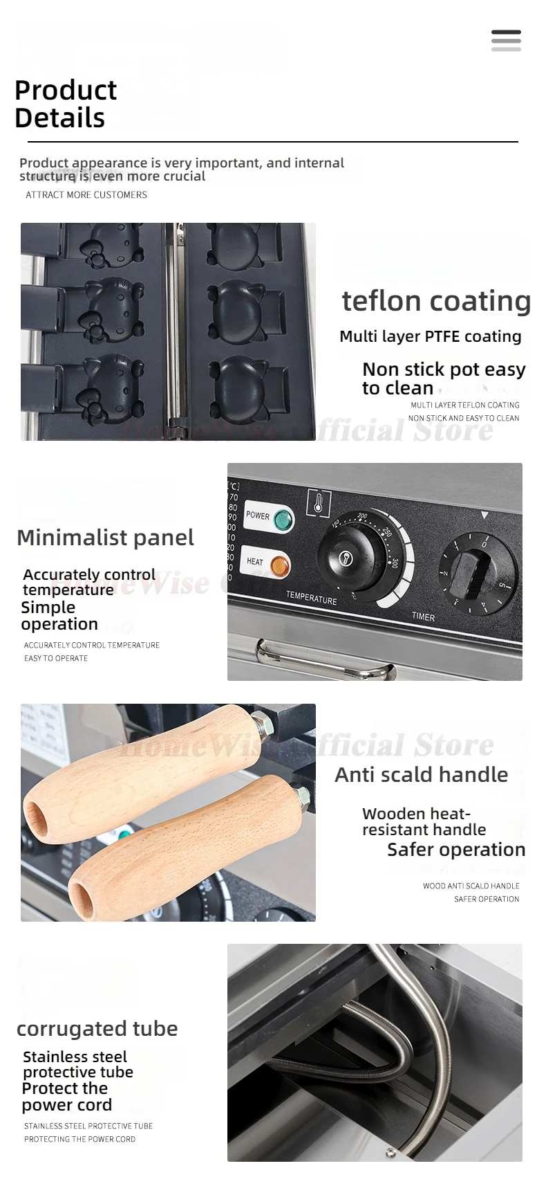 LX Electric Cartoon Kitty Cat Waffle Machine 1800W Open Mouth Kitty Shape Taiyaki Machine Ice Cream Waffle Maker 110V 220V