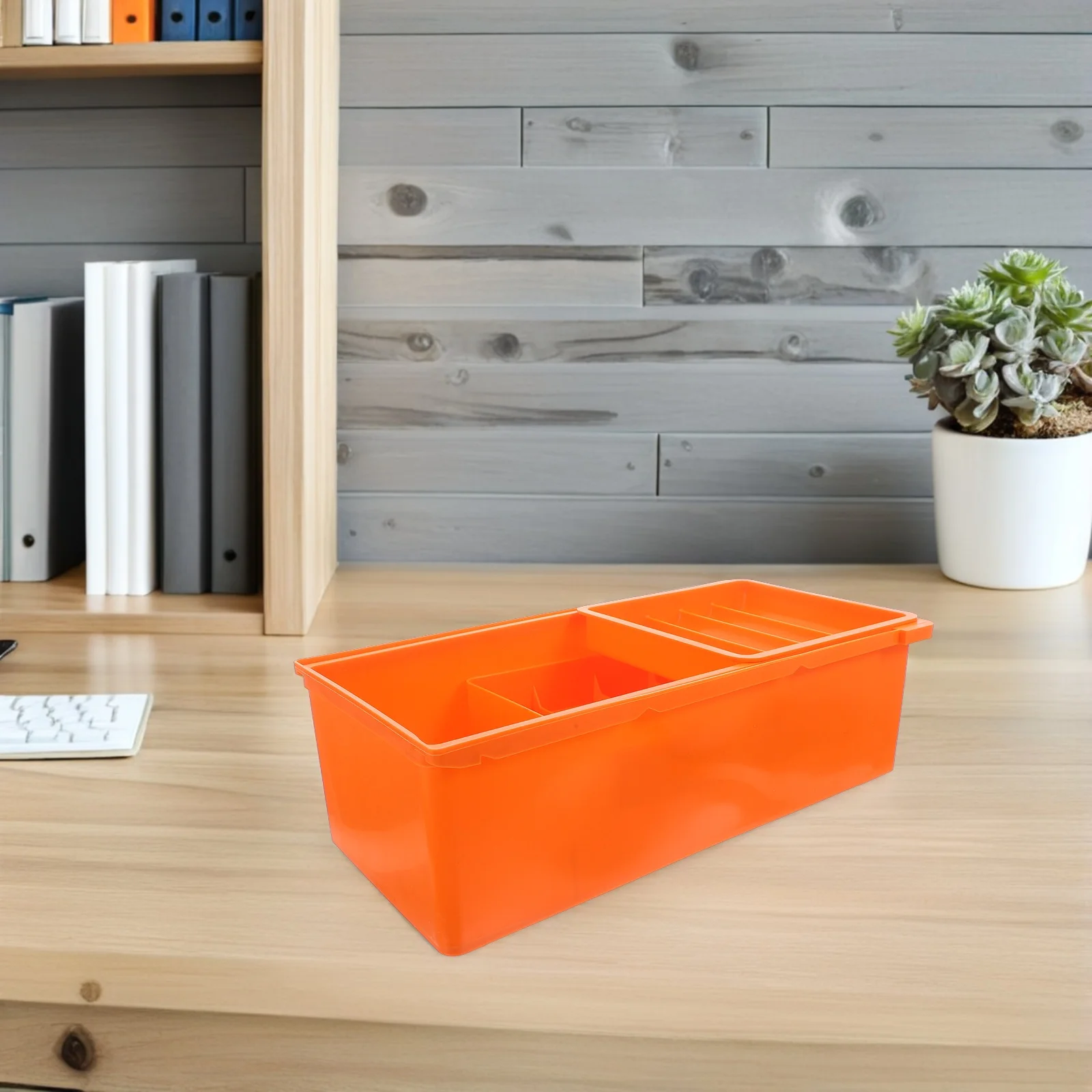 Caja de almacenamiento con cajón debajo del escritorio, organizador de plástico de gran capacidad, multiusos de tres capas para oficina, hogar, estudio, almacenamiento de escritorio