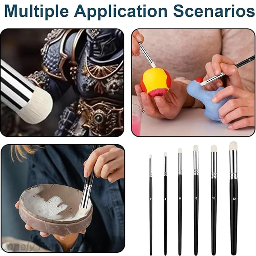 Dry Brush Miniature Painting Set 3pcs/6Pcs Professional Modellers Miniature Paint Brushes, Scale Model