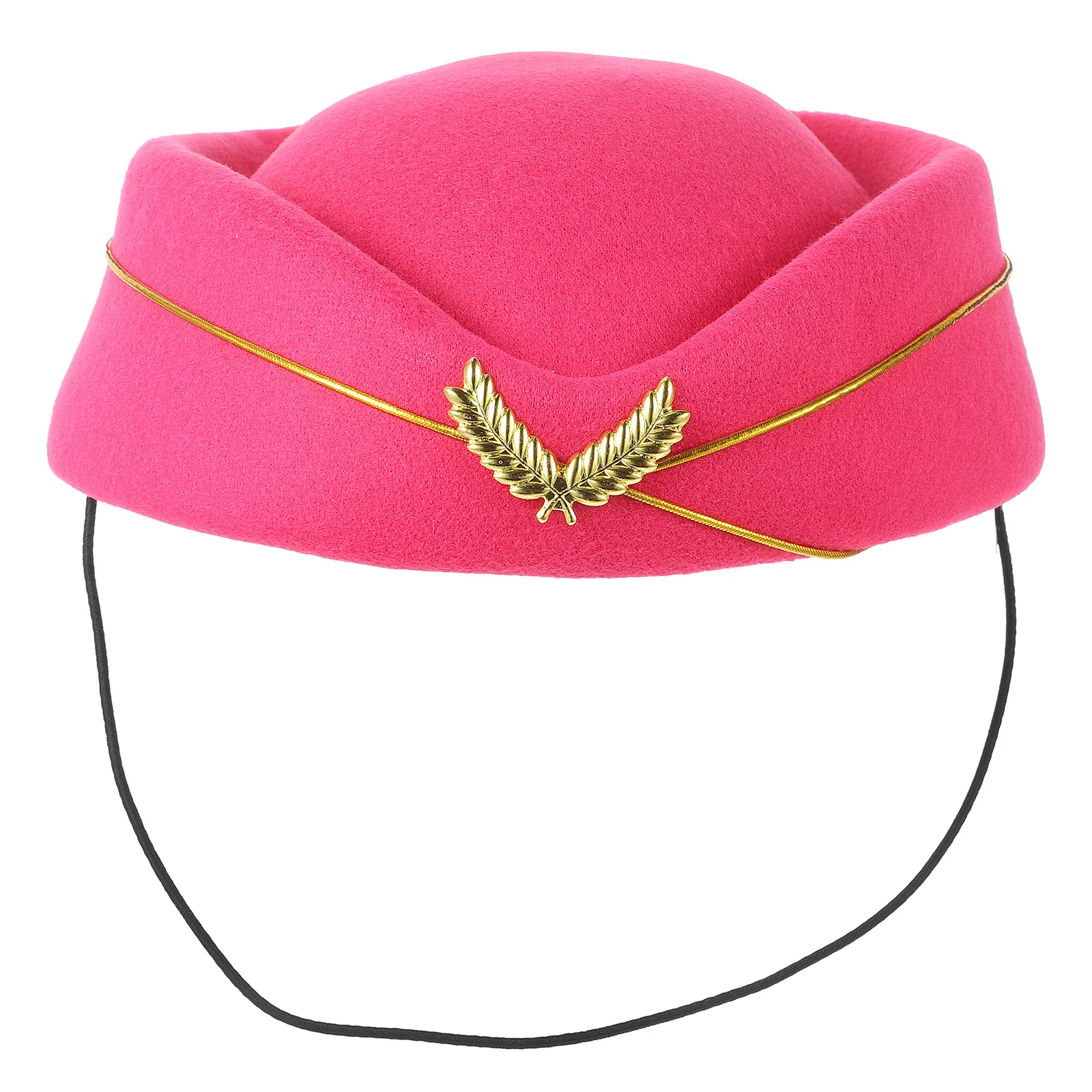 Sombrero de azafata, disfraz de azafata, decoración rosa de imitación para mujer, decoración para el cabello elegante, delicada y resistente, temática de aerolínea