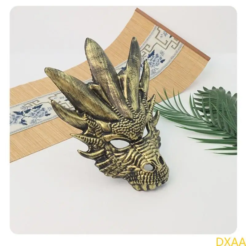 DXAA Full Face Dragon Head Mask Maschera per il cosplay Halloween per donne uomini Halloween festa