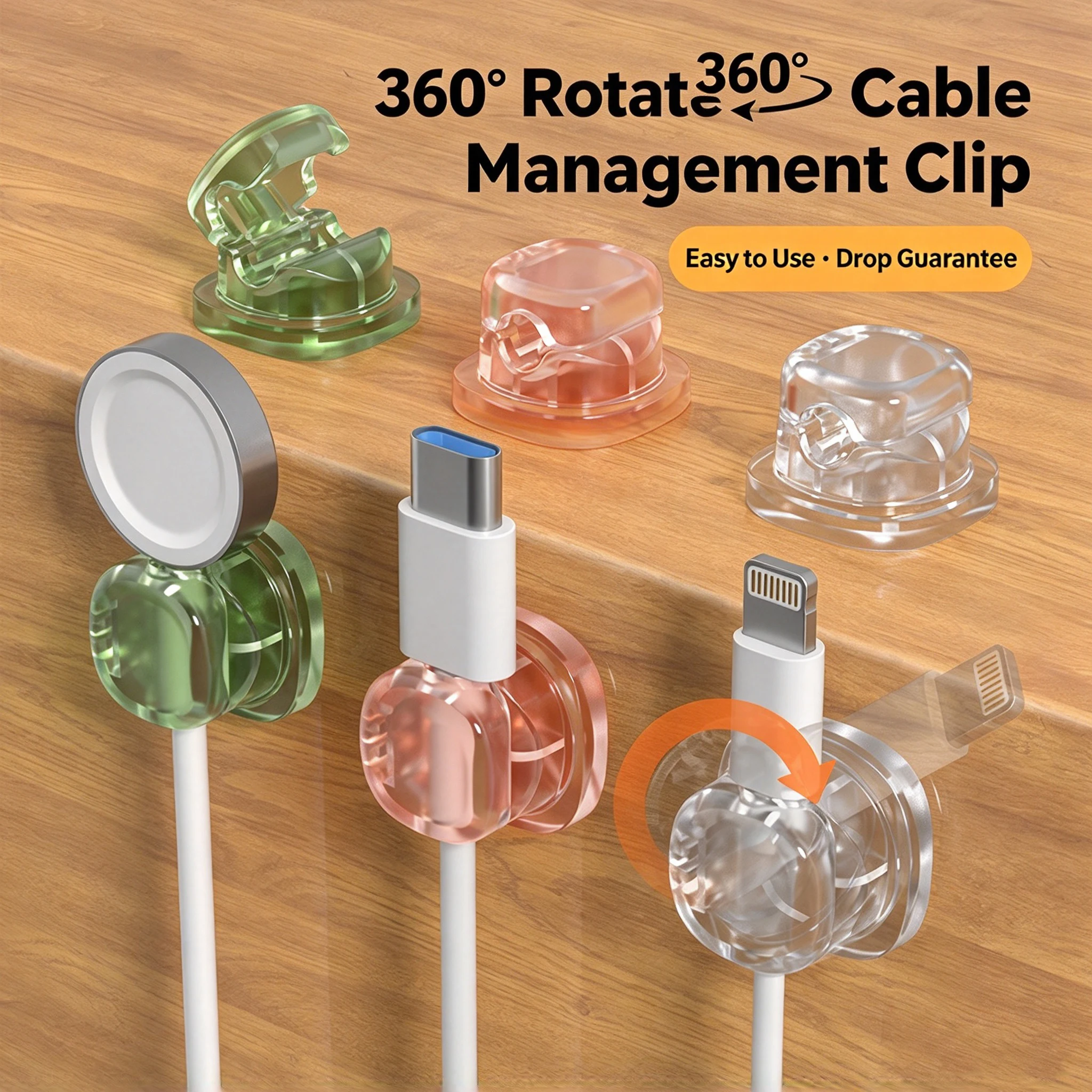 3pcs Adjustable Cable Clip Cable Holder Adhesive Wire Keeper Cord Cable Organizer for Home Office Desk Car Nightstand Appliances