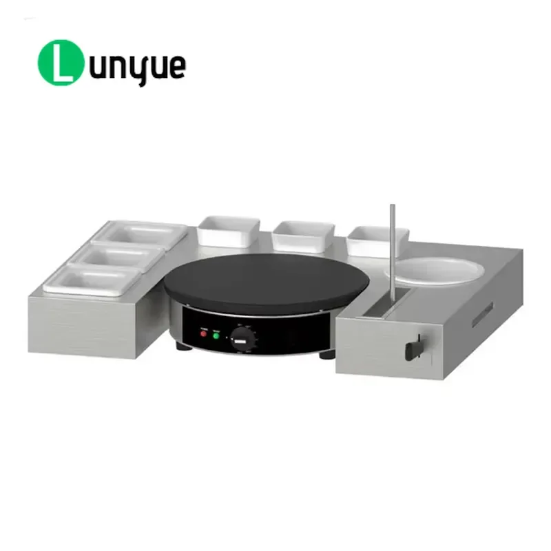 Commercial Electric Crepe Maker Machine Hot Plate for Pancake Cake Making Kitchen Restaurant Use Non Stick Surface Easy Clean
