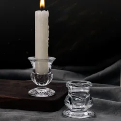 European Simple Small Glass Candlesticks Creative Bar Home Decor Candle Holder