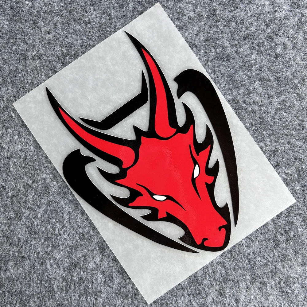 Motorcycle Motorbike Locomotive Scooter Reflective Red Dragon Head Car Sticker Decoration Car Body Window Windshield Glass Decal