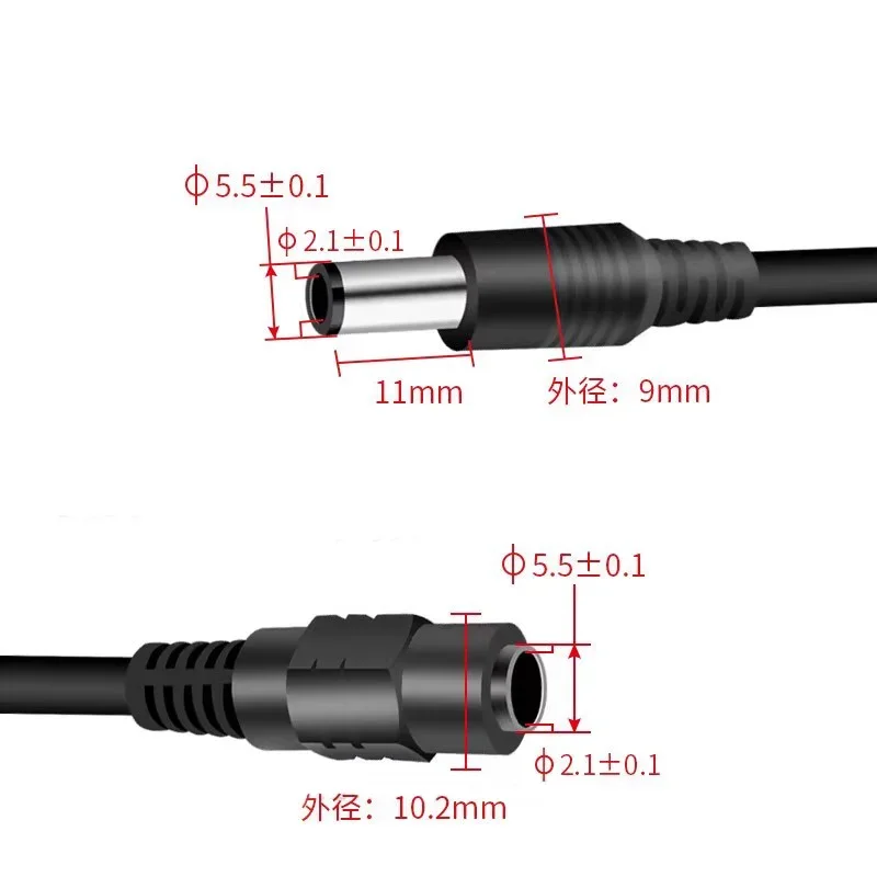 Cable divisor de alimentación DC de 5.5*2.1mm 1 a 2/3/4/5/6/8 vías, adaptador de 12V para tiras LED y cámara CCTV 3
