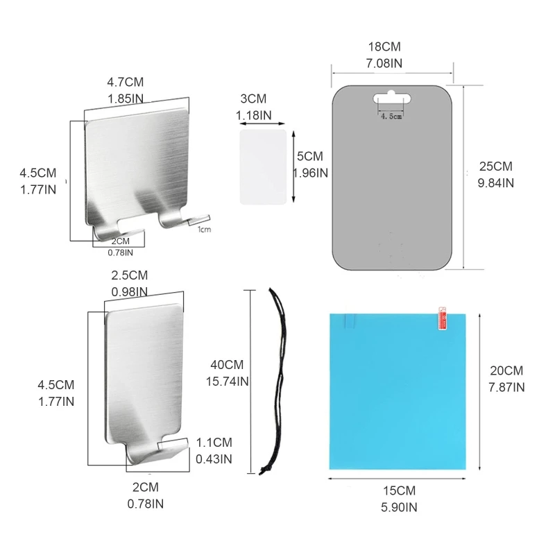 Phòng Tắm Vòi Sen Sương Mù Miễn Phí Không Có Sương Mù Gương Tắm Nhà Vệ Sinh Trang Điểm Máy Cạo Râu Gương Dropshipping