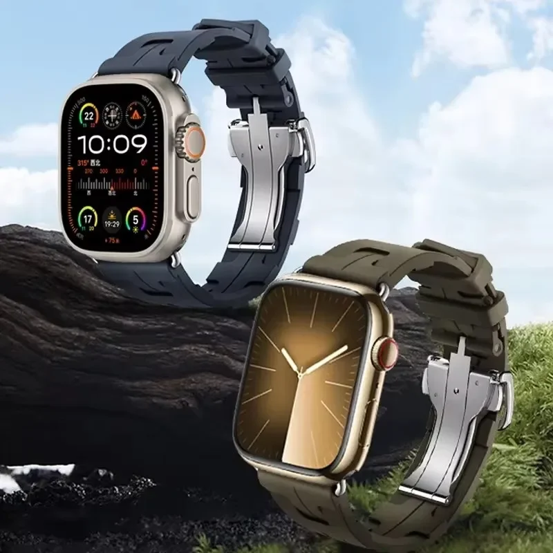 جولة كليم فردية لساعة أبل ، سوار سيليكون ، سوار iWatch Series 9 ، SE ، 3 ، 5 ، 6 ، 7 ، 8 ، Ultra 2 ، 44 حزام ، 40 ، 49 ، 45 ، 41 ، جديد