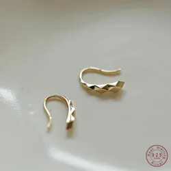 925 Sterling Silver Geometric Gradient lozenge Earrings for Women Korea Temperament 14K Gold Plated Jewelry