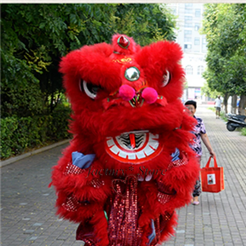 Lion Dance Traditional Fur Mascot Only Head No Chothes Pure Wool Southern Lion For one person Advertising Carnival Halloween