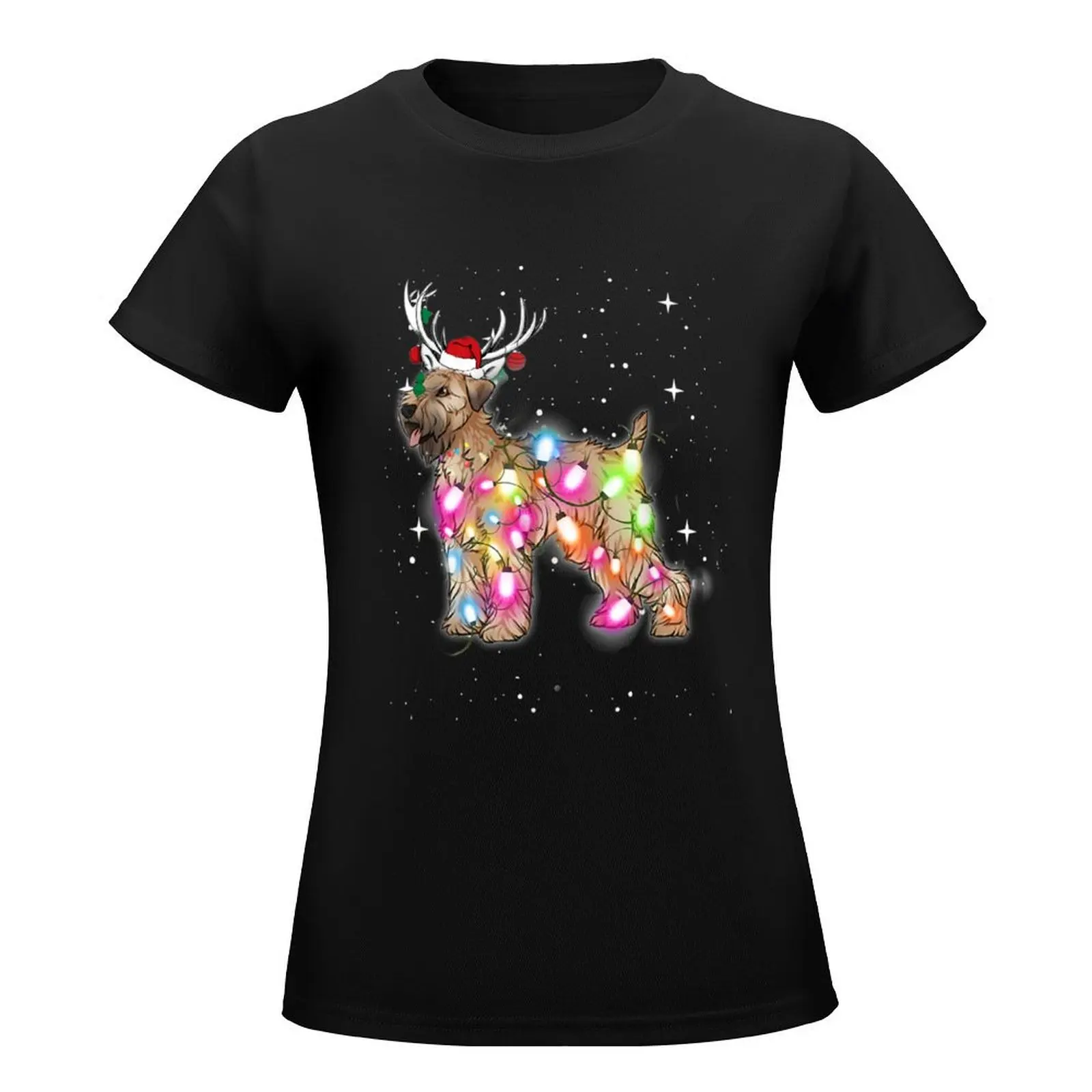 Christmas Lights Soft Coated Wheaten Terrier Dog T-Shirt korean fashion anime clothes kawaii clothes clothes for Women