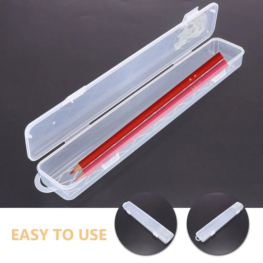 

4Pcs Paintbrush Box Transparent Cases Plastic Pen Boxes Gift Empty Writing Case Gift Empty Pencil Case Pen Packing Box