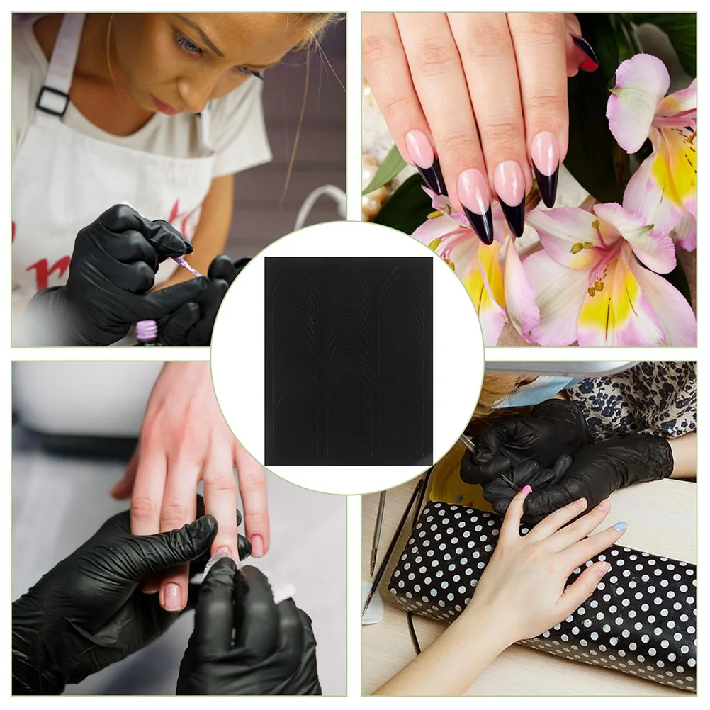 4 hojas de pegatinas para uñas con punta francesa, calcomanías DIY para decoración de manicura, adhesión segura, fácil aplicación, eliminación, elección de regalo