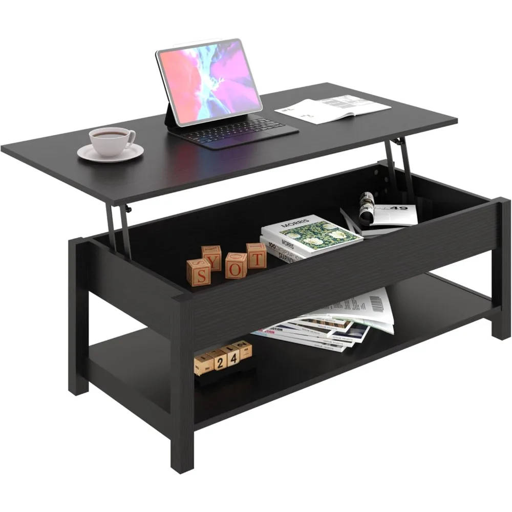Lift Top Coffee Table with Hidden Compartment & Open Storage Shelf, Lift Table Pop Up for Living Room,Home, 45.28