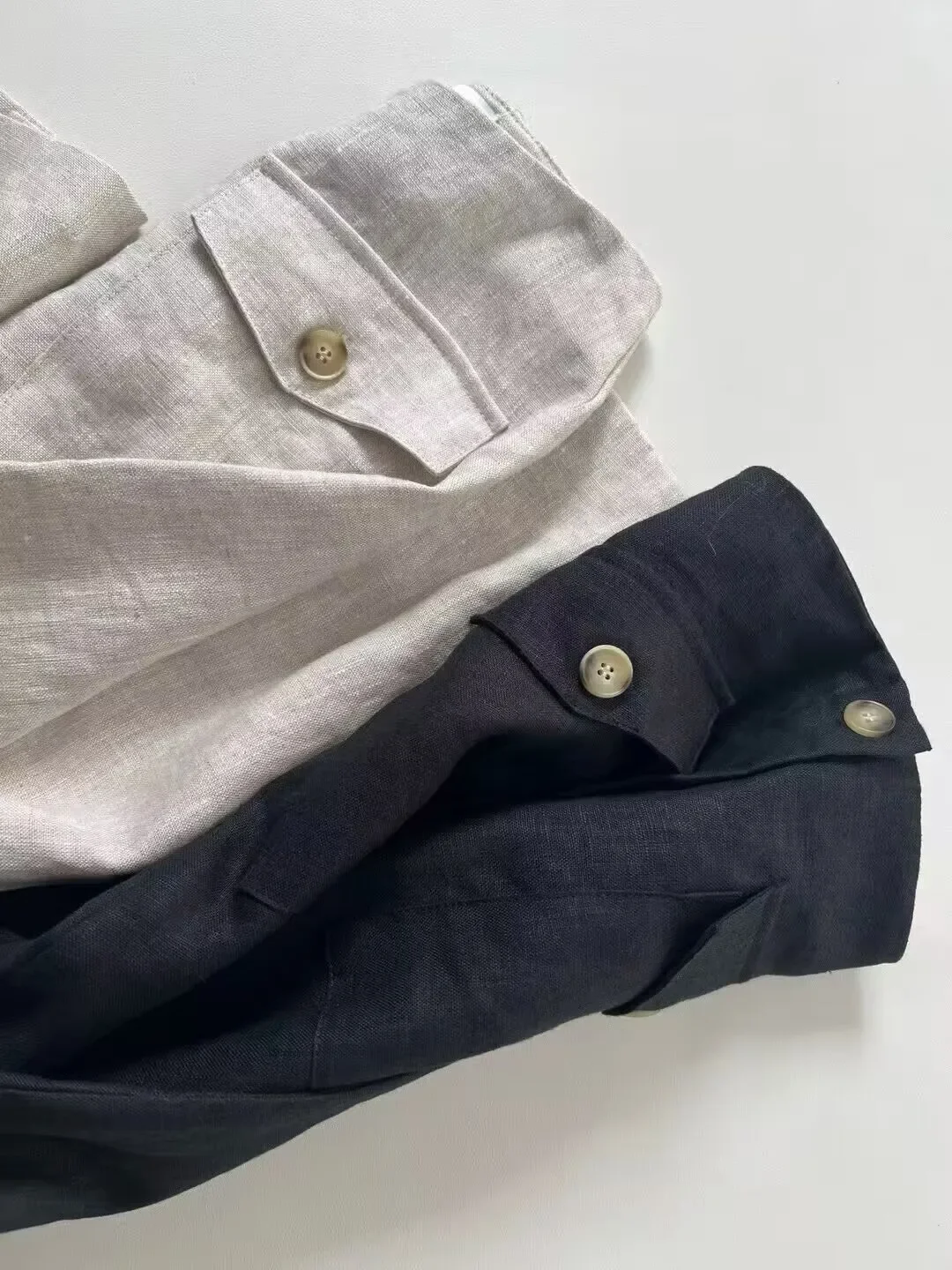 100% リネン女性カジュアルミディスカート 2 色シングルブレストハイウエストストレートファッションレディースジュープ