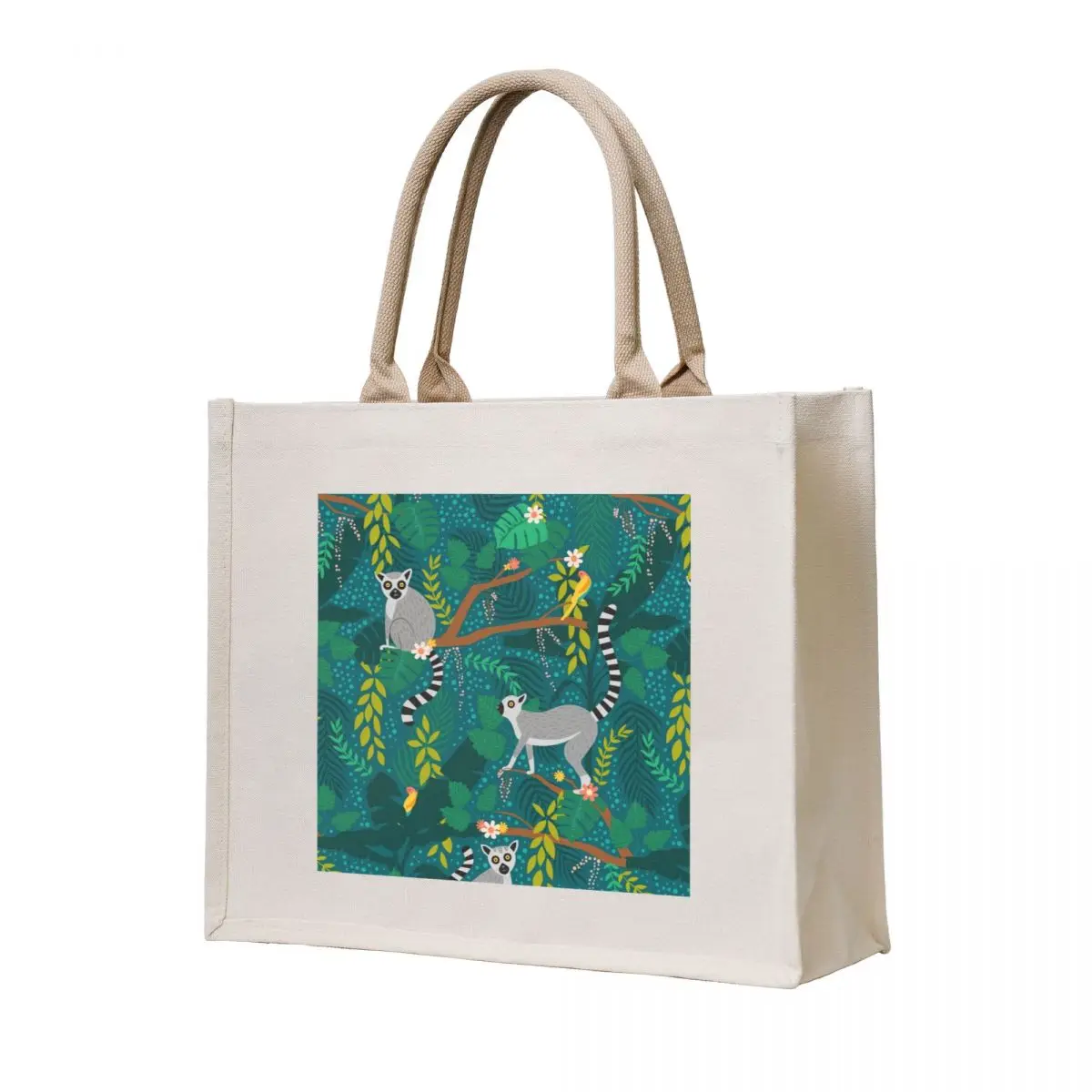

Lemurs in a Teal Jungle Tote Bag Gift bag tote bag woman women tote