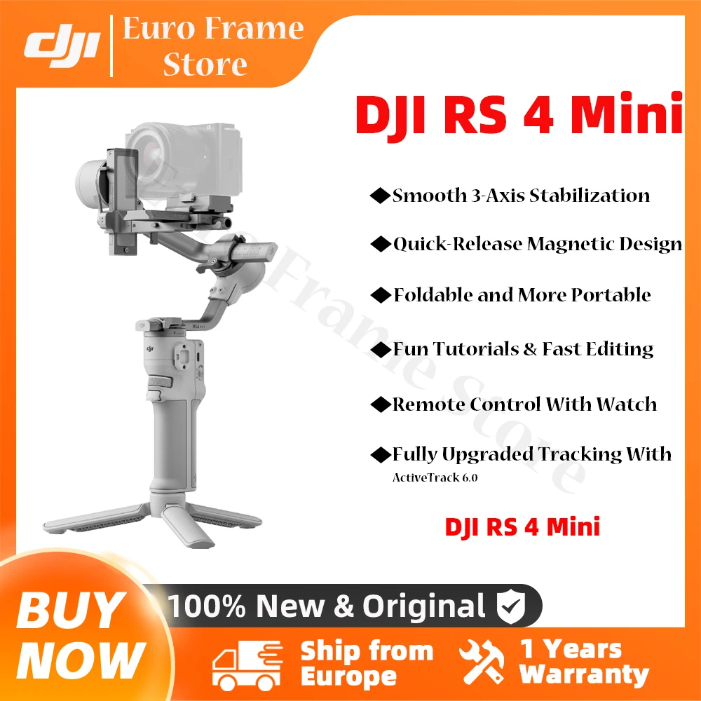 DJI RS 4 Mini Gimbal Stabilizer for Camera 2kg/4.4lbs Payload Intelligent Tracking Camera Gimbal Native Vertical Shooting New
