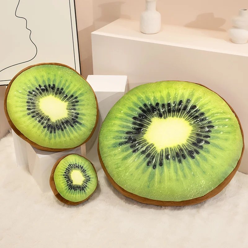 หมอนอิงรูปผลกีวีสีเขียว ขนาดเส้นผ่านศูนย์กลาง 20 ซม. ของตกแต่งทรงผลไม้ นุ่มสบาย เหมาะสำหรับโซฟา เก้าอี้ ของขวัญ ของตกแต่งงานปาร์ตี้