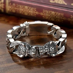 QN New Leopard Horsetail Braided Silver Bracelet Men's And Women's Retro Original Handmade Bracelets Jewelry Accessories
