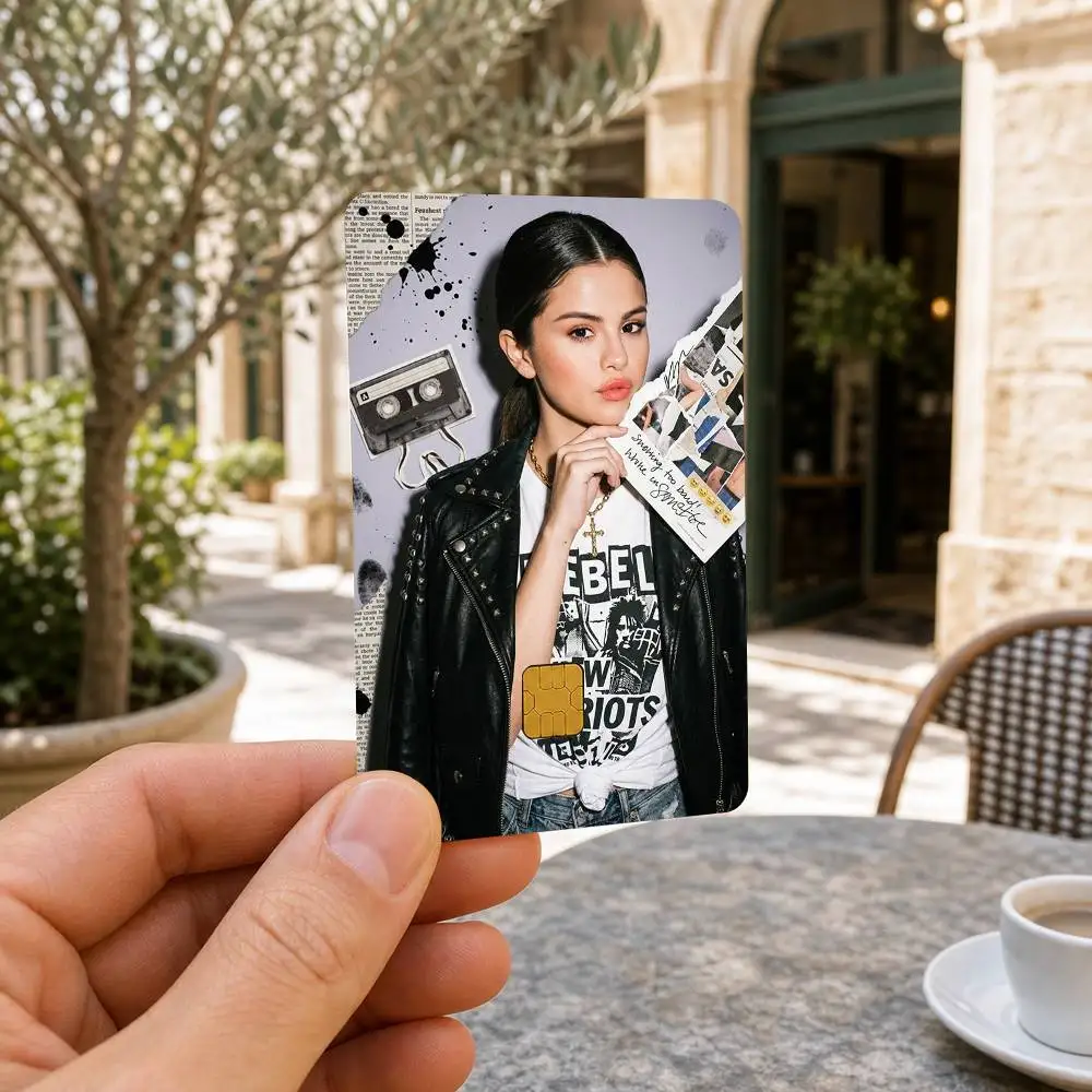 S-Selena Gomez  Waterproof Bank Card Sticker Skin for Credit Debit Chip Cards Decorative Cover Film