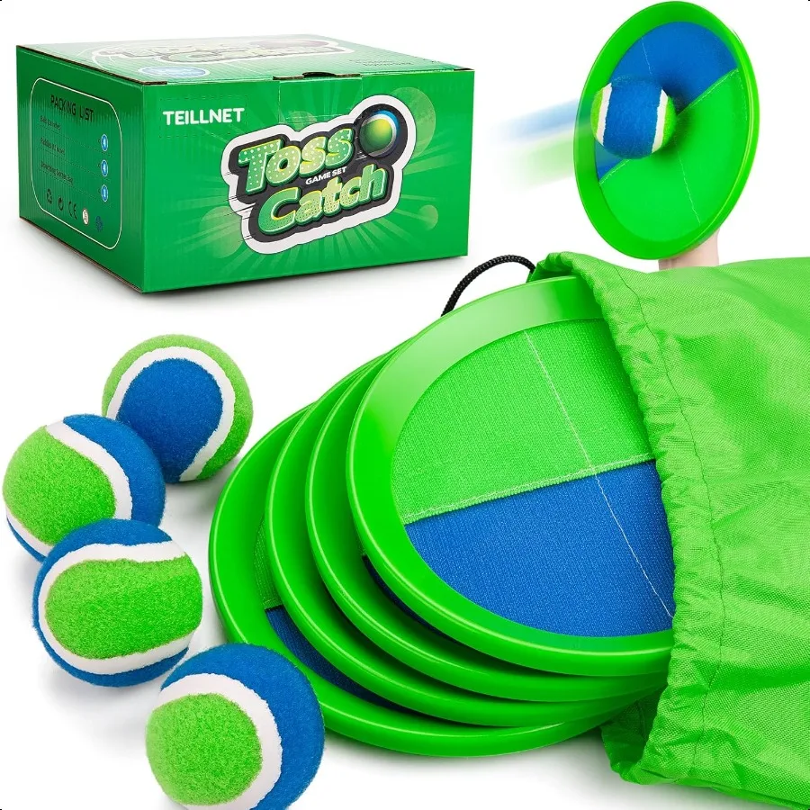 

Toss and Catch Ball Set Upgraded Toys Outdoor Games for Whole Family WaterResistant Great for Beach Pool Yard Games Classic Gif