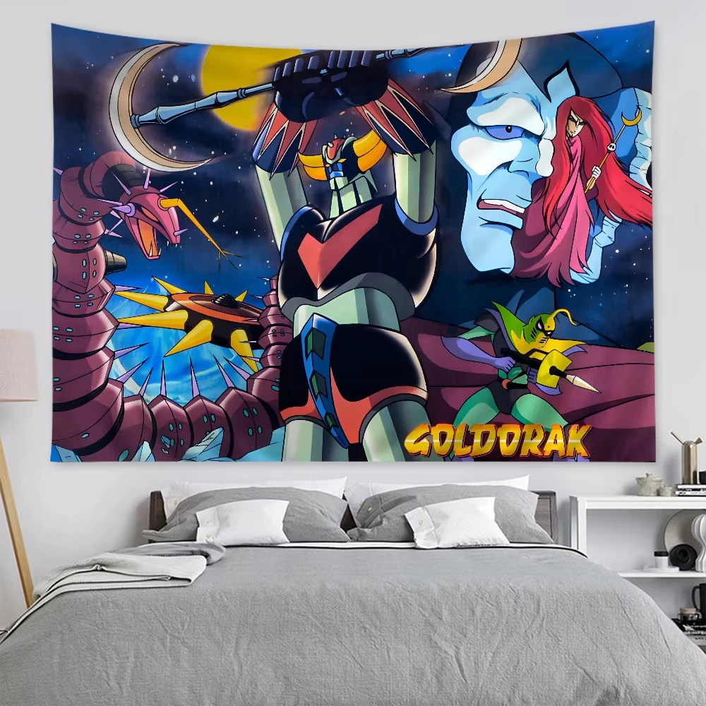 UFO ROBO GRENDIZER GOLDORAK Hippie Wall Hanging Tapestries for Living Room Home Dorm Decor Kawaii Room Decor