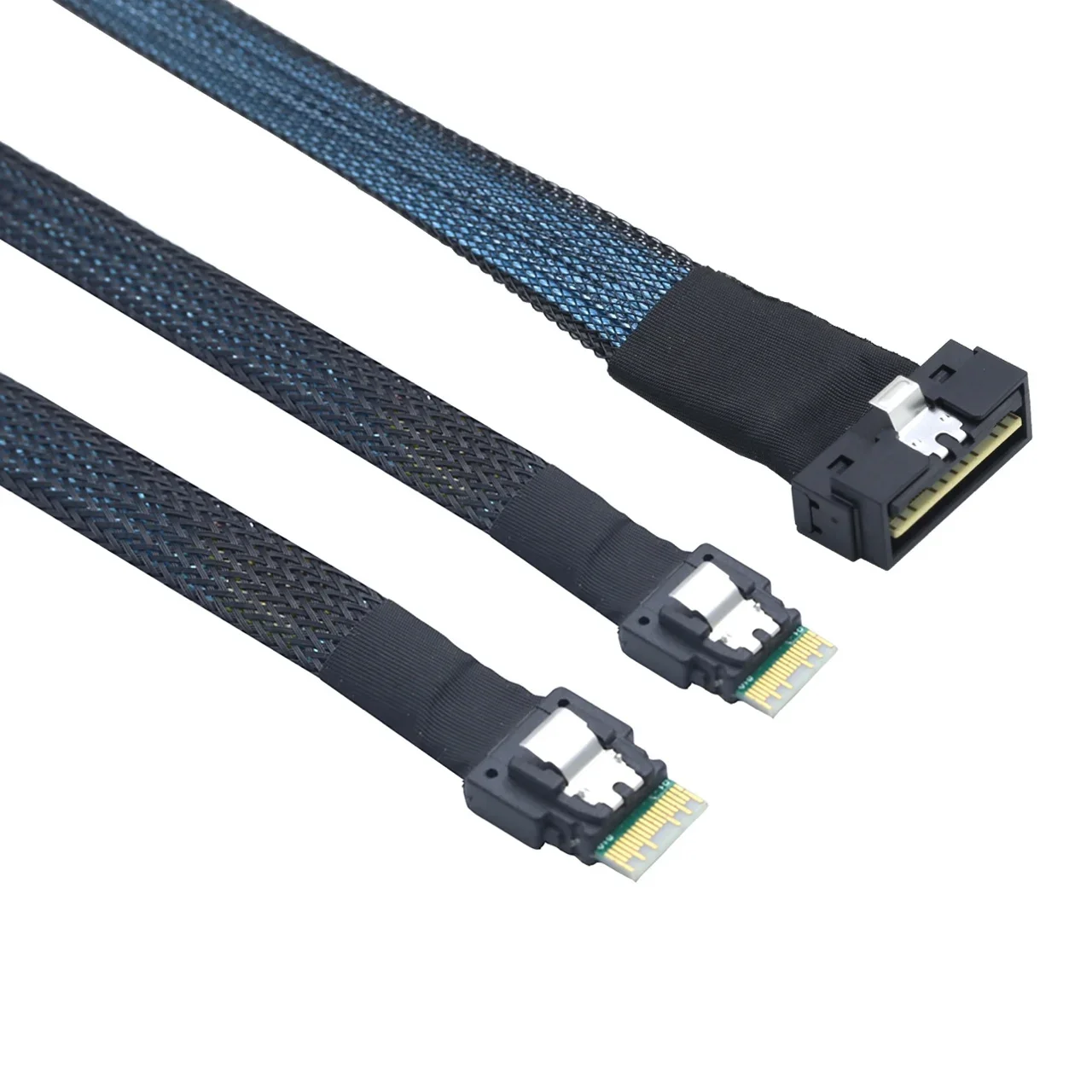 PCI-E Ultraport Slimline SAS4.0 LP Low profile SFF-8654 8i 74pin to 2x Slimline SFF-8654 4i 38P Server internal connection Cable