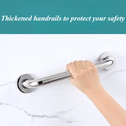 1/2 피스 욕실 팔걸이, 장벽 없음, 안전 및 미끄럼 방지 두꺼운 스테인레스 스틸 및 견고한 욕실 도구
