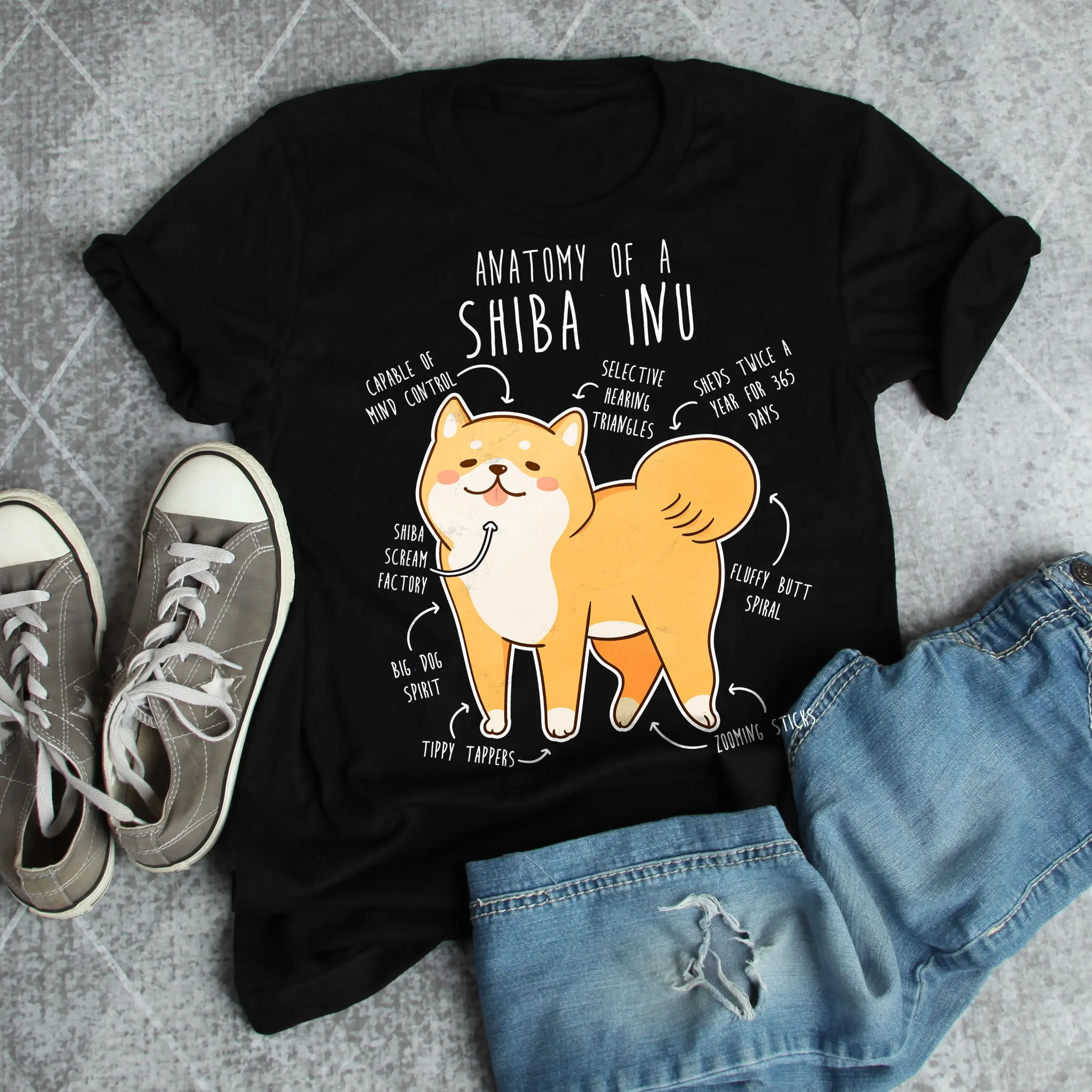 Shiba Inu camiseta divertida amante rojo lindo perro mascota mamá papá Animal anatomía Shibe Doge Doggo