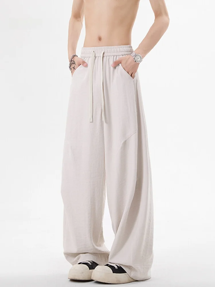 

Мужские летние тонкие брюки Wmnm American Folded Quick Dry Mountain из ледяного шелка, свободные прямые повседневные брюки с широкими штанинами