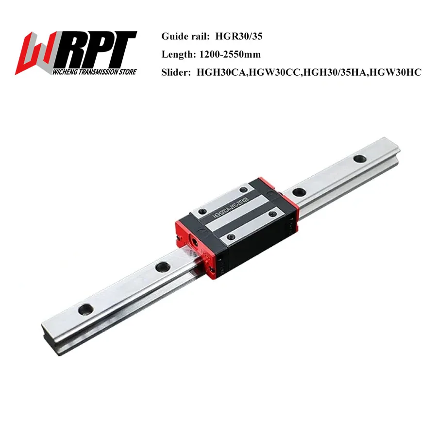 

1PC HGR30 HGR35 Square Linear Guide Rail 1200mm-2550mm + 1PC HGH30/35HA HGW30HC/CC HGH30CA For CNC Router Engraving Transmission