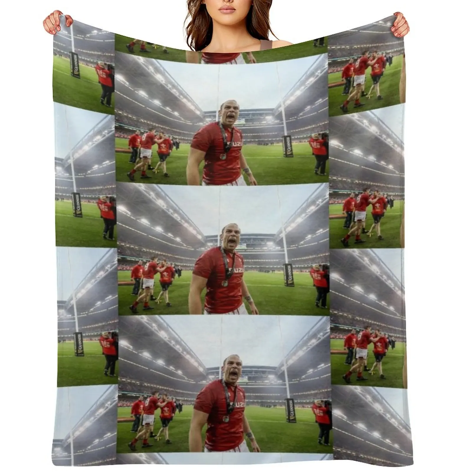 

Alun Wyn Jones Wales Rugby World MVP Throw Blanket Shaggy Bed linens Luxury Throw Luxury Brand Blankets
