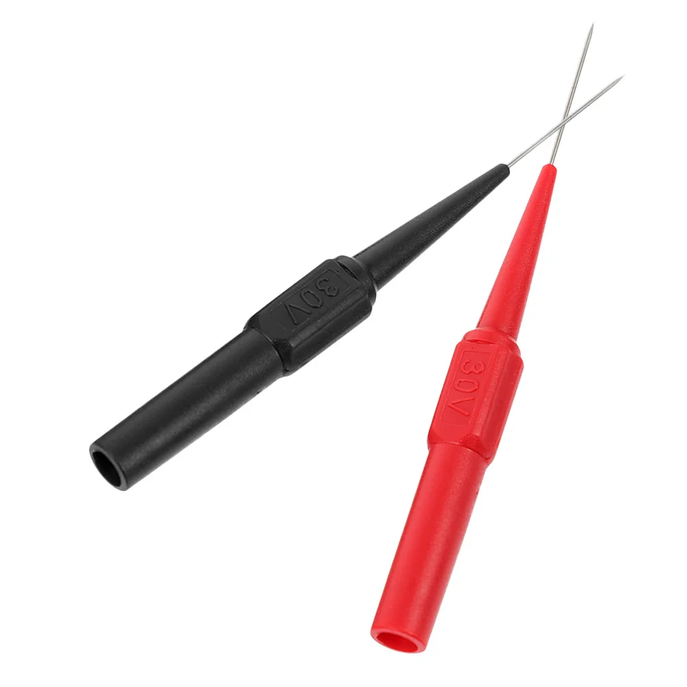 

2Pcs Automotive Test Probe Pin Sharp Needle Stainless Steel Wire Piercing Multimeter Back Probe Pins Car Tester Tool