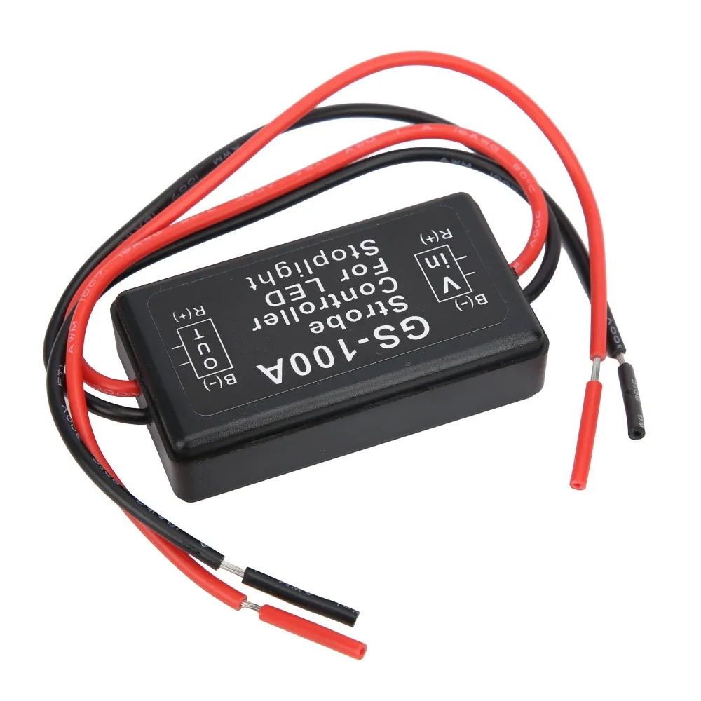 GS-100A Strobe Controller 12-24VDC 5*3*1.5cm LED Flash Control Module Plastic 2A GS‑100A Strobe Controller Flash Control