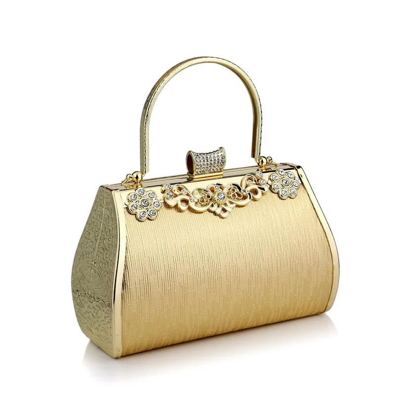 Vintage Women Clutch Bucket Shaped Purse Wedding Diamonds Elegant Female New Design Purse