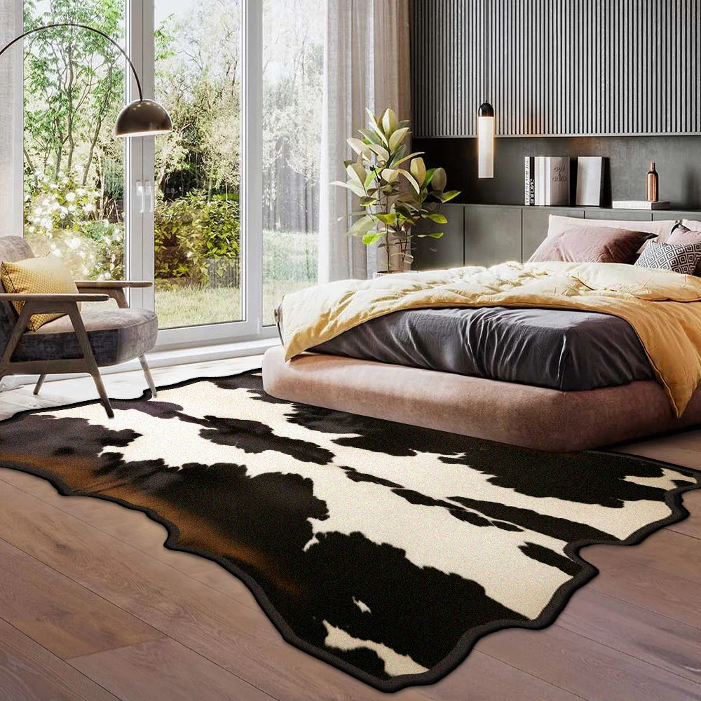 

Imitation Animal Skin Alien Carpet Living Room Decoration Soft Antiskid Bedroom Decor Bedend Rug Easy Cleaning Entrance Door Mat