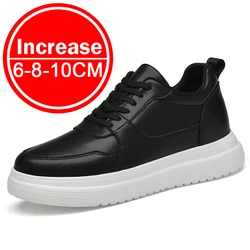 Plus Size37-46 Lift Sneakers Man Elevator Shoes Height Increase Insole 8cm White Black Taller Shoes Men Leisure Fashion sneakers