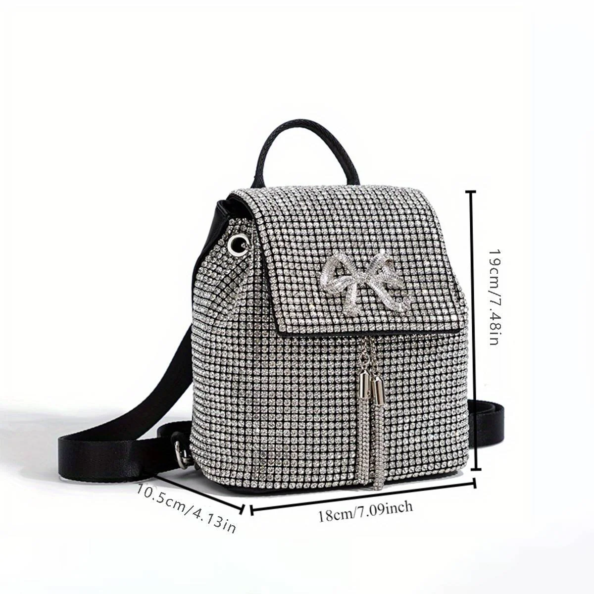 Shining Rhinestone Backpack, Casual and Versatile, Large Capacity Backpack, Trendy Original Design