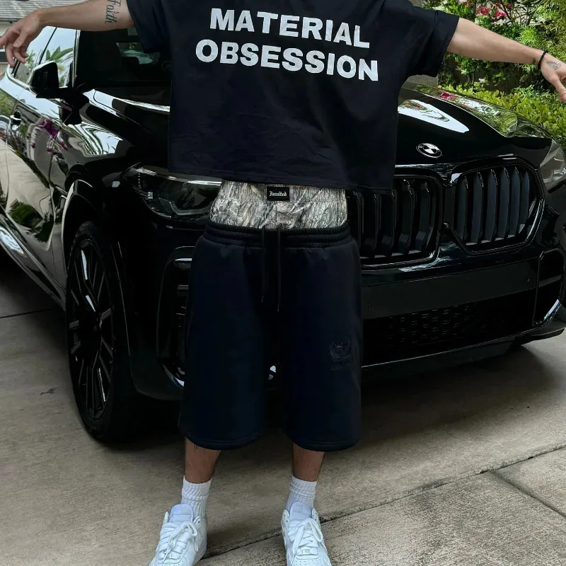 Retro Shorts Camouflage Pattern Double Waist Embroidered Streetwear Men Women Harajuku Hip Hop Casual Boxer Sports Shorts