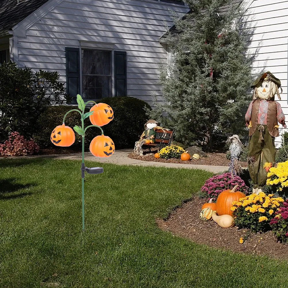 

Солнечные светодиодные светильники в форме тыквы, садовые светильники-тыквы, уличный декор на Хэллоуин