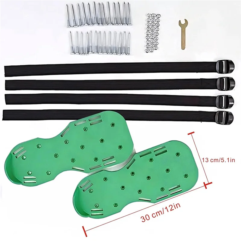 

ABFY-Lawn Aerator Shoe Upgrades Garden Spike Shoes Heavy Strap Grass Aeration Shoes For Yard Soil Aerating Spike Tool