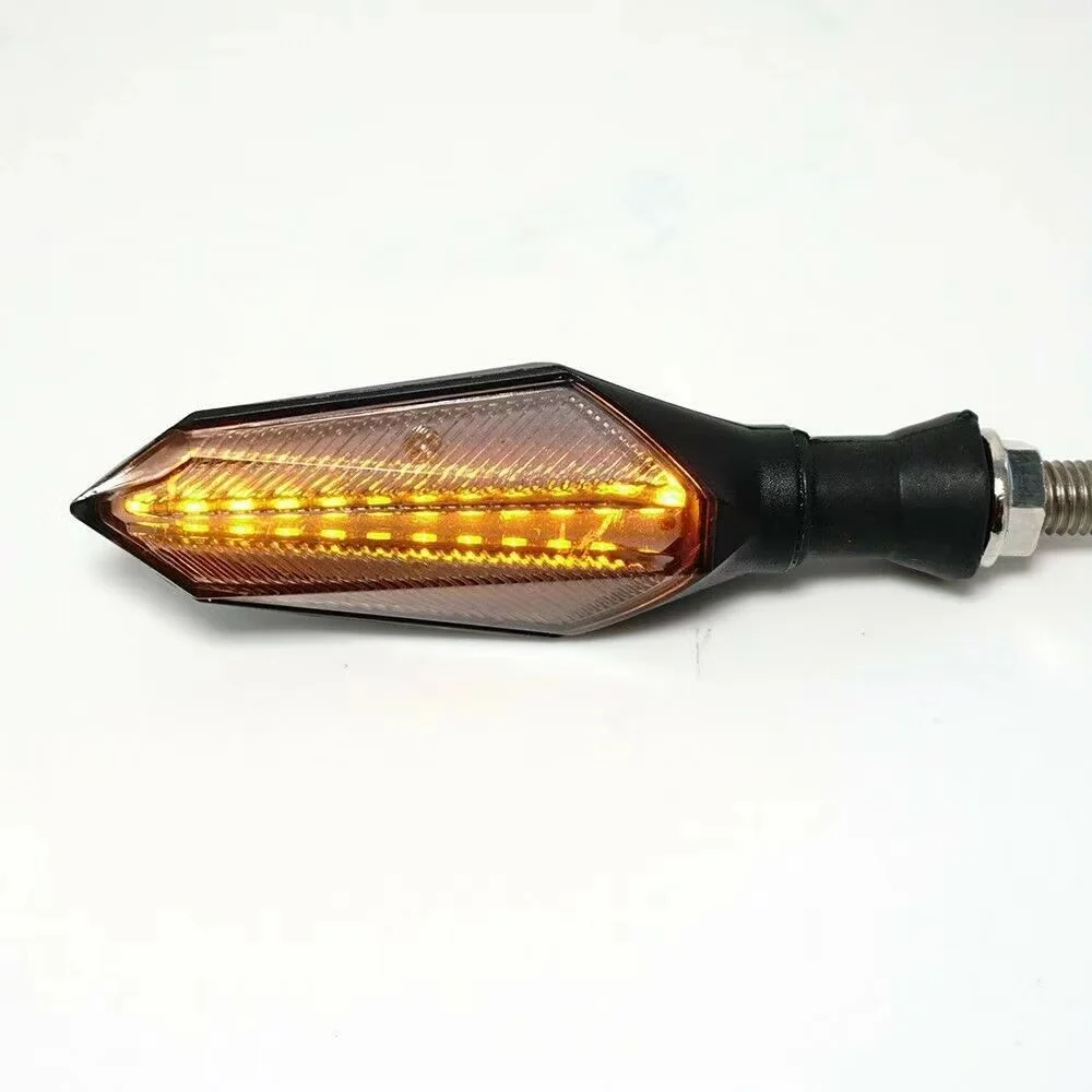 Motorcycle Two-Color LED Water Arrow Turn Signal Water Running Horse Mode 17LED Signal Light Warning Light DC12V 2PCS